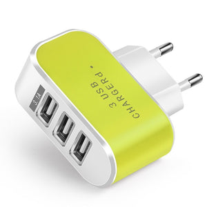 Acgicea 3 Ports USB Charger 5V 2A USB Wall Power Adapter EU Charger Charging For iPhone XS X Xiaomi Samsung Huawei Phone Charger