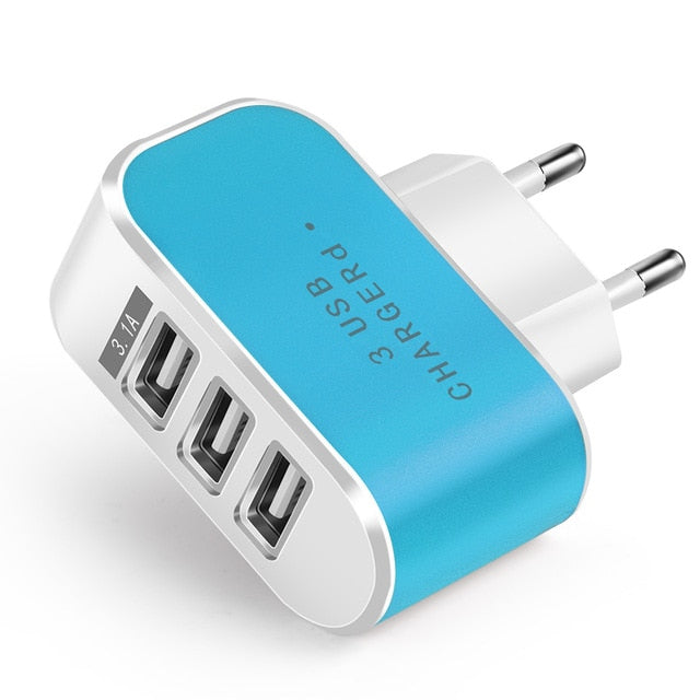 Acgicea 3 Ports USB Charger 5V 2A USB Wall Power Adapter EU Charger Charging For iPhone XS X Xiaomi Samsung Huawei Phone Charger