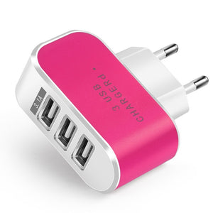 Acgicea 3 Ports USB Charger 5V 2A USB Wall Power Adapter EU Charger Charging For iPhone XS X Xiaomi Samsung Huawei Phone Charger