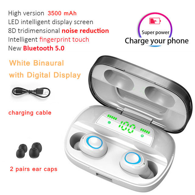 S11 TWS 3500mAh Power Bank Headphone LED Bluetooth 5.0 Earphone Headphones Wireless HIFI Stereo Earbuds Gaming Headset With Mic