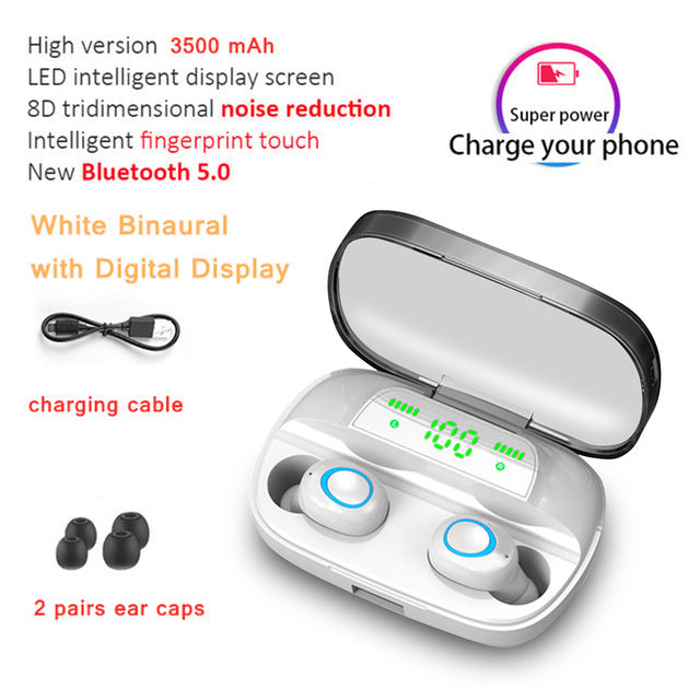 S11 TWS 3500mAh Power Bank Headphone LED Bluetooth 5.0 Earphone Headphones Wireless HIFI Stereo Earbuds Gaming Headset With Mic