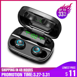 S11 TWS 3500mAh Power Bank Headphone LED Bluetooth 5.0 Earphone Headphones Wireless HIFI Stereo Earbuds Gaming Headset With Mic