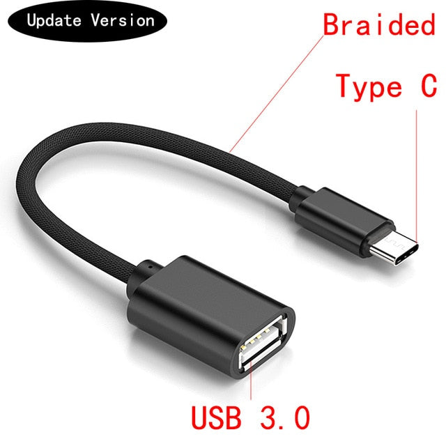 Type-C OTG Adapter Cable for Samsung S10 S10+ Xiaomi Mi 9 Android MacBook Mouse Gamepad Tablet PC Type C OTG USB Cable
