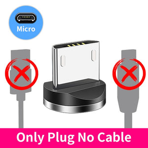 360 LED Magnetic Charging Cable for iPhone XR XS MAX X 8 7 6 6S Plus Mobile Phone Magnet Charger Micro USB C Cable Type C Wire