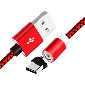 360 LED Magnetic Charging Cable for iPhone XR XS MAX X 8 7 6 6S Plus Mobile Phone Magnet Charger Micro USB C Cable Type C Wire