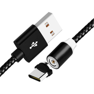 360 LED Magnetic Charging Cable for iPhone XR XS MAX X 8 7 6 6S Plus Mobile Phone Magnet Charger Micro USB C Cable Type C Wire
