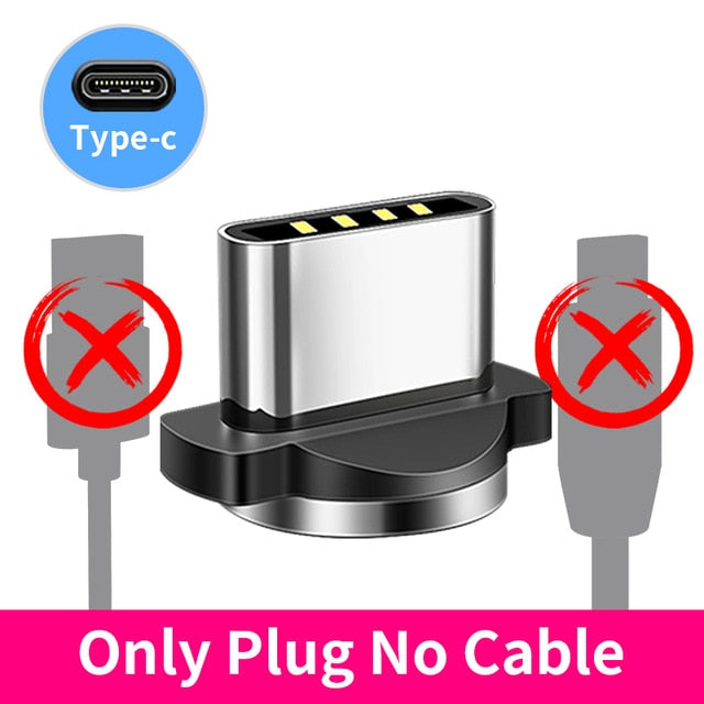 360 LED Magnetic Charging Cable for iPhone XR XS MAX X 8 7 6 6S Plus Mobile Phone Magnet Charger Micro USB C Cable Type C Wire