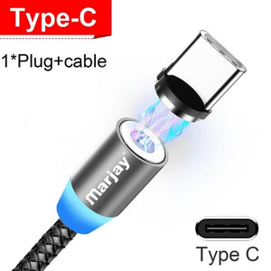 Cable Micro USB magnético Marjay para iPhone Samsung, Android, cargador magnético de carga rápida, Cable USB tipo C, Cable de teléfono móvil