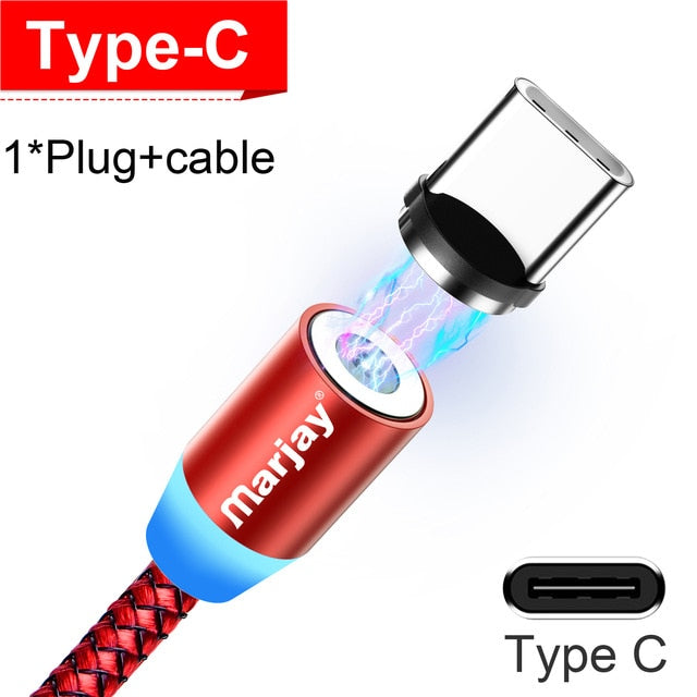 Cable Micro USB magnético Marjay para iPhone Samsung, Android, cargador magnético de carga rápida, Cable USB tipo C, Cable de teléfono móvil