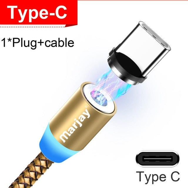 Cable Micro USB magnético Marjay para iPhone Samsung, Android, cargador magnético de carga rápida, Cable USB tipo C, Cable de teléfono móvil