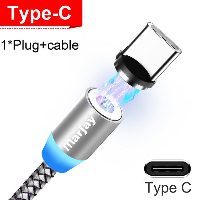 Cable Micro USB magnético Marjay para iPhone Samsung, Android, cargador magnético de carga rápida, Cable USB tipo C, Cable de teléfono móvil