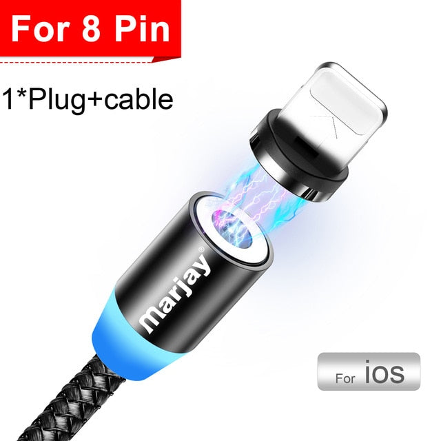 Cable Micro USB magnético Marjay para iPhone Samsung, Android, cargador magnético de carga rápida, Cable USB tipo C, Cable de teléfono móvil