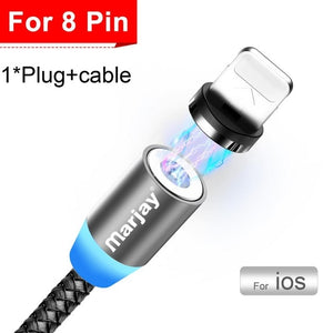 Cable Micro USB magnético Marjay para iPhone Samsung, Android, cargador magnético de carga rápida, Cable USB tipo C, Cable de teléfono móvil