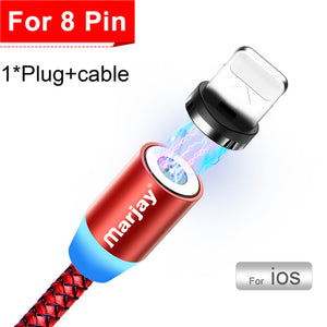 Cable Micro USB magnético Marjay para iPhone Samsung, Android, cargador magnético de carga rápida, Cable USB tipo C, Cable de teléfono móvil