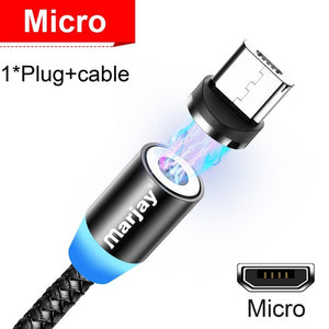 Cable Micro USB magnético Marjay para iPhone Samsung, Android, cargador magnético de carga rápida, Cable USB tipo C, Cable de teléfono móvil