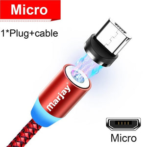 Cable Micro USB magnético Marjay para iPhone Samsung, Android, cargador magnético de carga rápida, Cable USB tipo C, Cable de teléfono móvil
