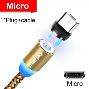 Cable Micro USB magnético Marjay para iPhone Samsung, Android, cargador magnético de carga rápida, Cable USB tipo C, Cable de teléfono móvil