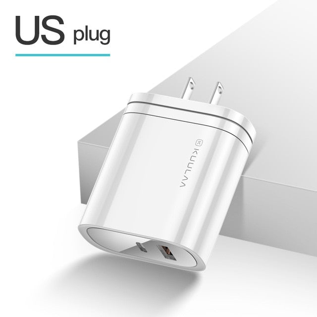 KUULAA 36W USB Charger Quick Charge 4.0 PD 3.0 Fast Charger US EU Plug Adapter Supercharger For iPhone 11 X XR XS 8 Xiaomi Mi 9