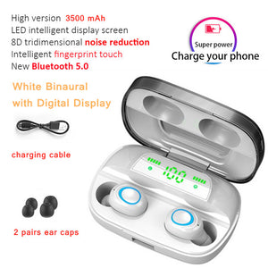 3500mAh LED Bluetooth Wireless Earphones Headphones Earbuds TWS Touch Control Sport Headset Noise Cancel Earphone Headphone