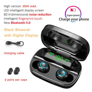 3500mAh LED Bluetooth Wireless Earphones Headphones Earbuds TWS Touch Control Sport Headset Noise Cancel Earphone Headphone