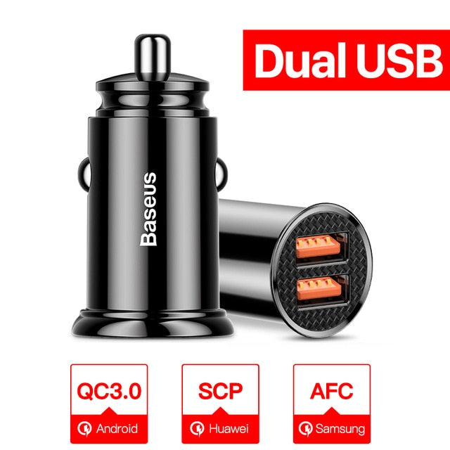Chargeur rapide de voiture d'usb de la Charge 4.0 3.0 de Baseus pour l'iphone Xiaomi Huawei QC4.0 QC3.0 QC Type automatique C PD chargeur rapide de téléphone portable de voiture