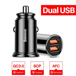 Chargeur rapide de voiture d'usb de la Charge 4.0 3.0 de Baseus pour l'iphone Xiaomi Huawei QC4.0 QC3.0 QC Type automatique C PD chargeur rapide de téléphone portable de voiture
